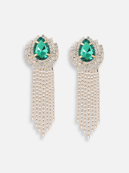 Gold Plated Designer Stone Party Drop Earring For Women