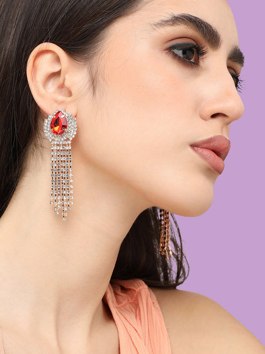 Gold Plated Designer Stone Party Drop Earring For Women