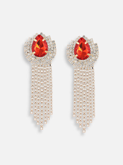 Gold Plated Designer Stone Party Drop Earring For Women