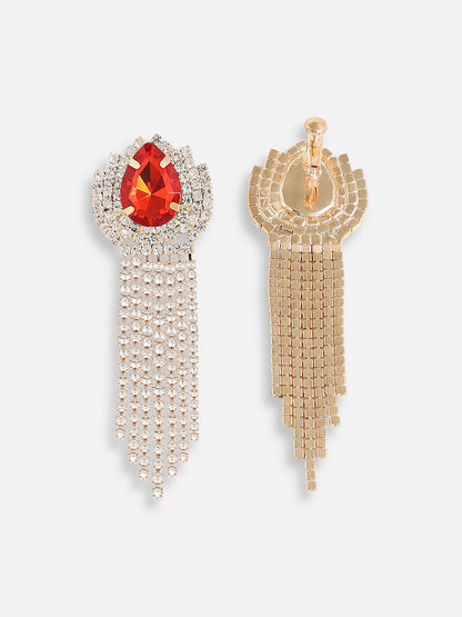 Gold Plated Designer Stone Party Drop Earring For Women