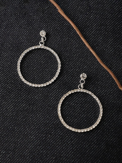 Silver Plated Designer Stone Party Drop Earring For Women