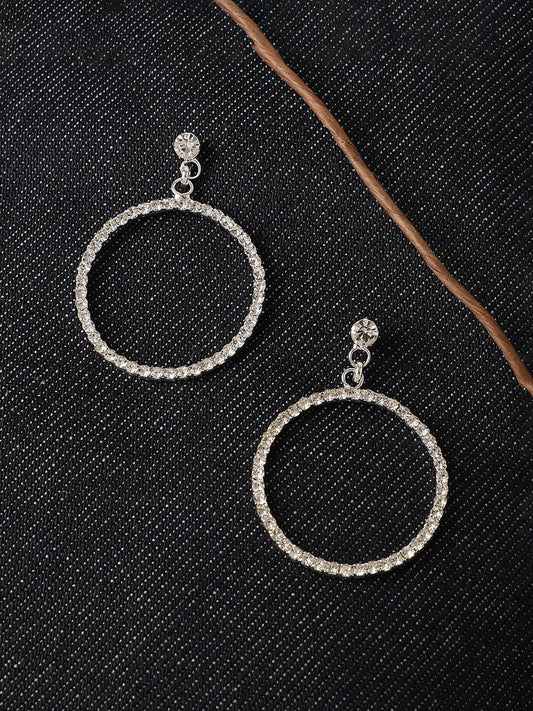 Silver Plated Designer Stone Party Drop Earring For Women