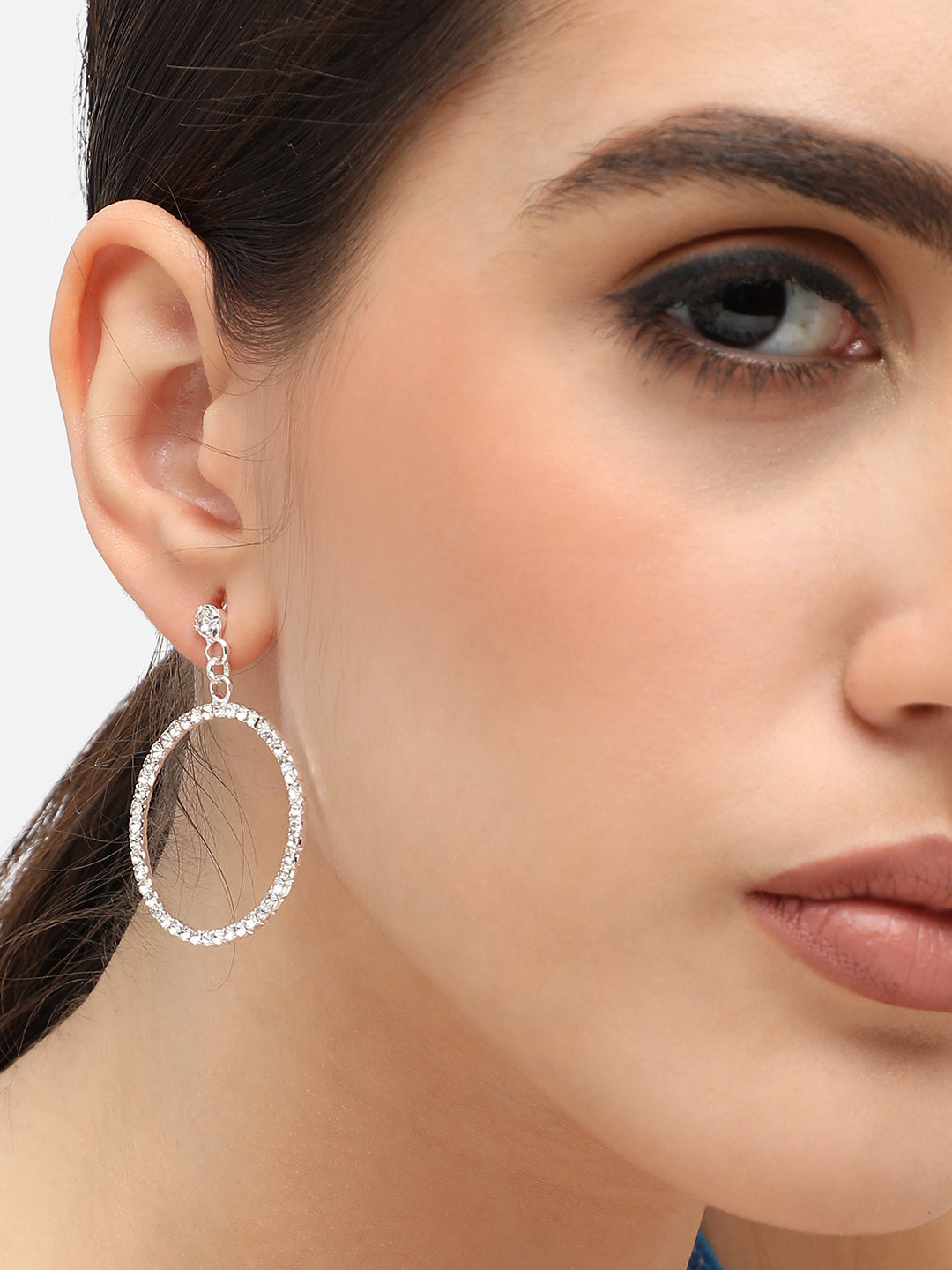Silver Plated Designer Stone Party Drop Earring For Women