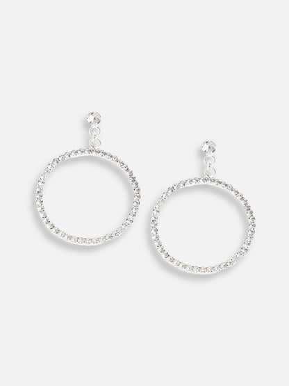 Silver Plated Designer Stone Party Drop Earring For Women