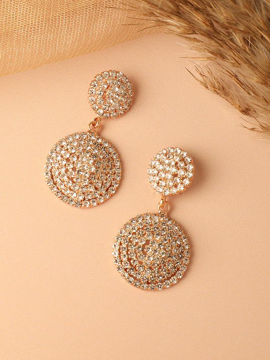 Gold Plated Designer Stone Party Drop Earring For Women