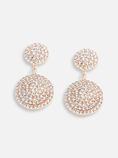 Gold Plated Designer Stone Party Drop Earring For Women