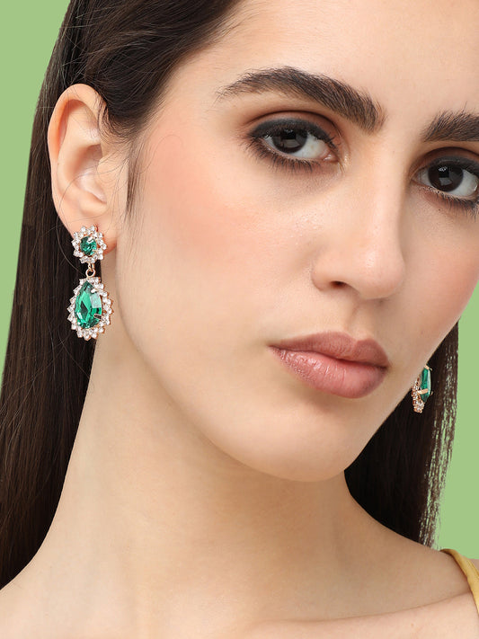 Gold Plated Designer Stone Party Drop Earring For Women