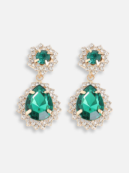 Gold Plated Designer Stone Party Drop Earring For Women