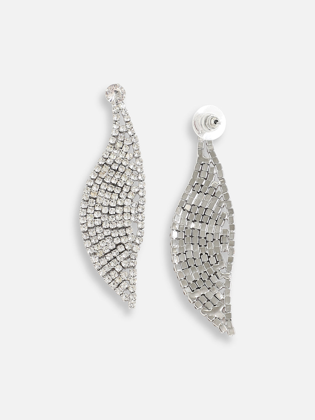 Silver Plated Designer Stone Party Drop Earring For Women