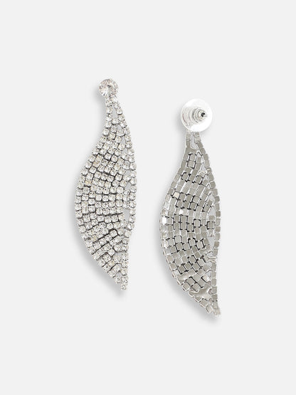 Silver Plated Designer Stone Party Drop Earring For Women