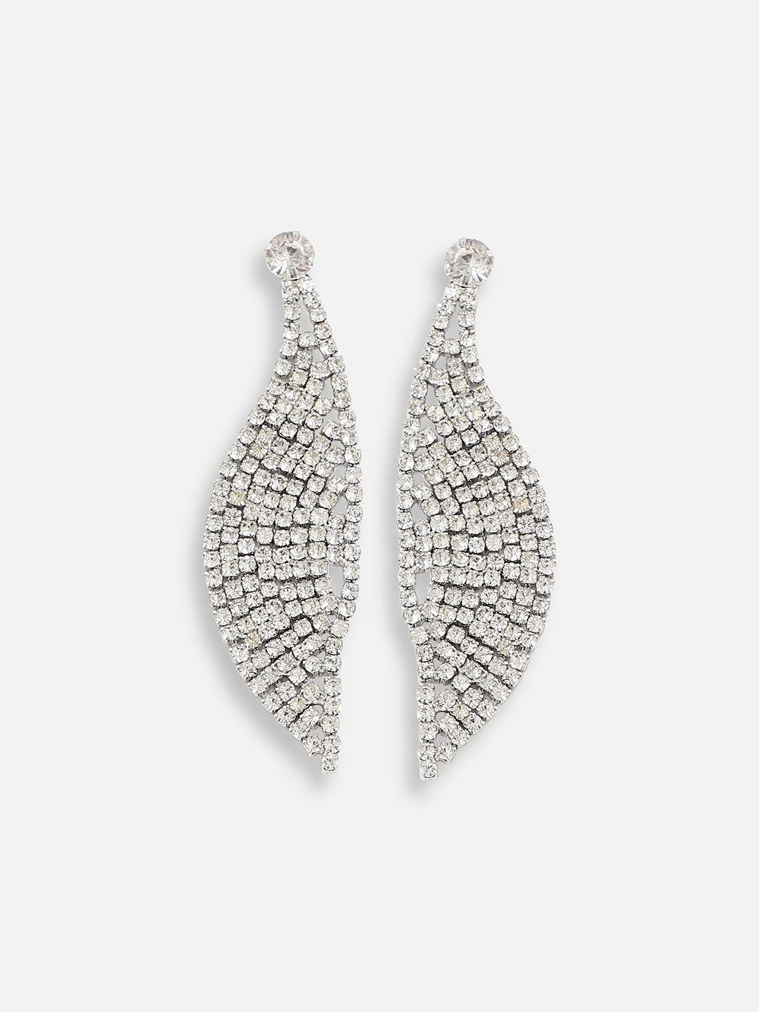Silver Plated Designer Stone Party Drop Earring For Women