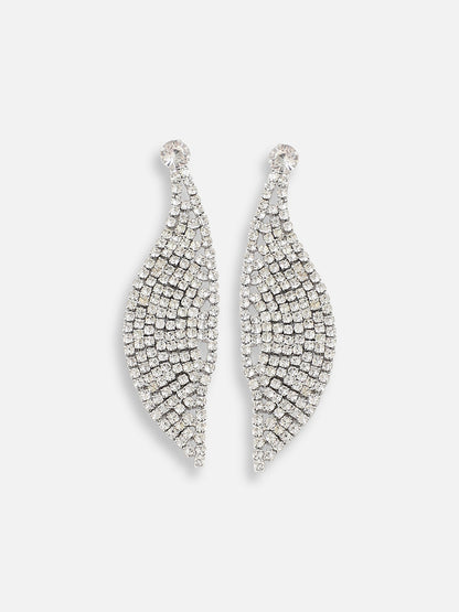 Silver Plated Designer Stone Party Drop Earring For Women