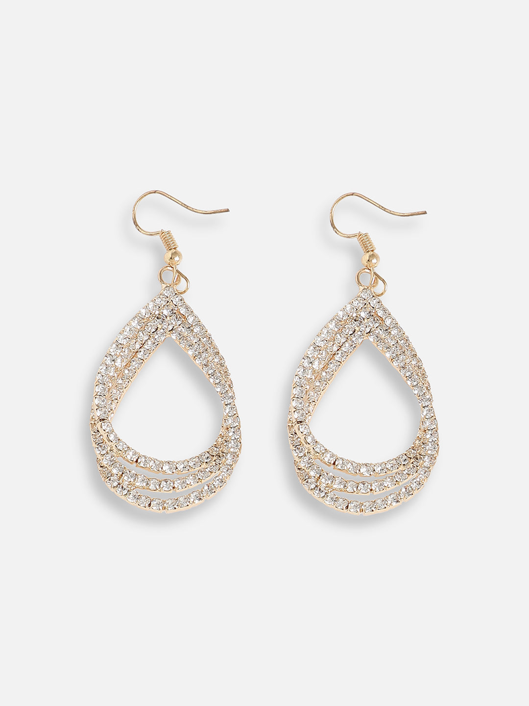 Gold Plated Designer Stone Party Drop Earring For Women