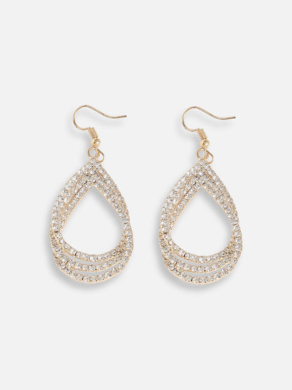 Gold Plated Designer Stone Party Drop Earring For Women