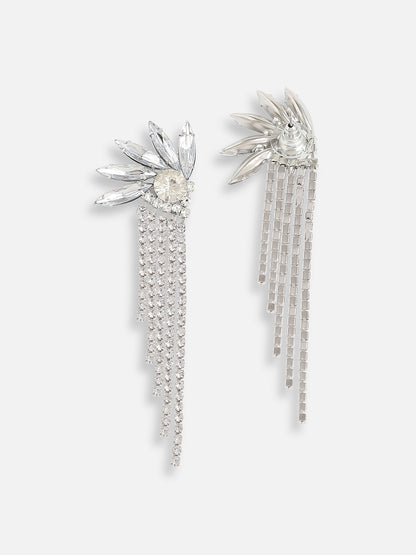 Silver Plated Designer Stone Party Drop Earring For Women