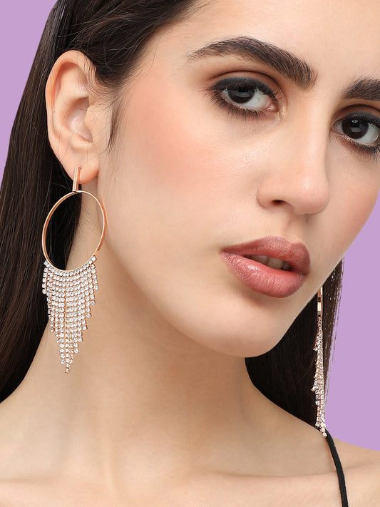 Gold Plated Designer Stone Party Drop Earring For Women