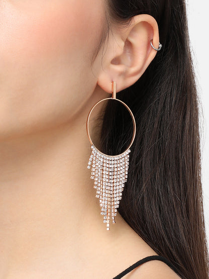 Gold Plated Designer Stone Party Drop Earring For Women