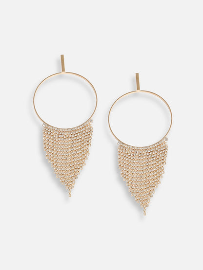 Gold Plated Designer Stone Party Drop Earring For Women