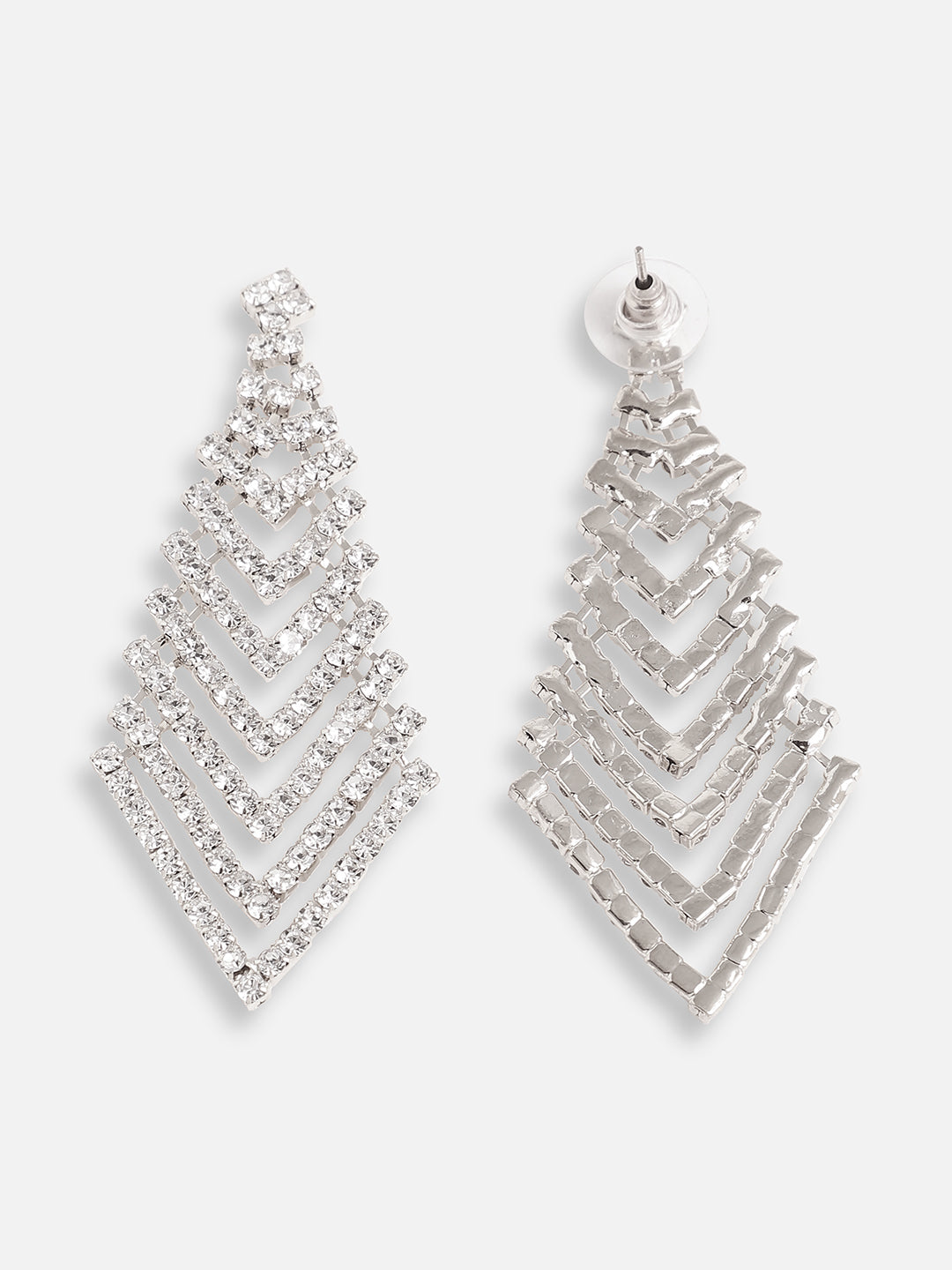 Silver Plated Designer Stone Party Drop Earring For Women