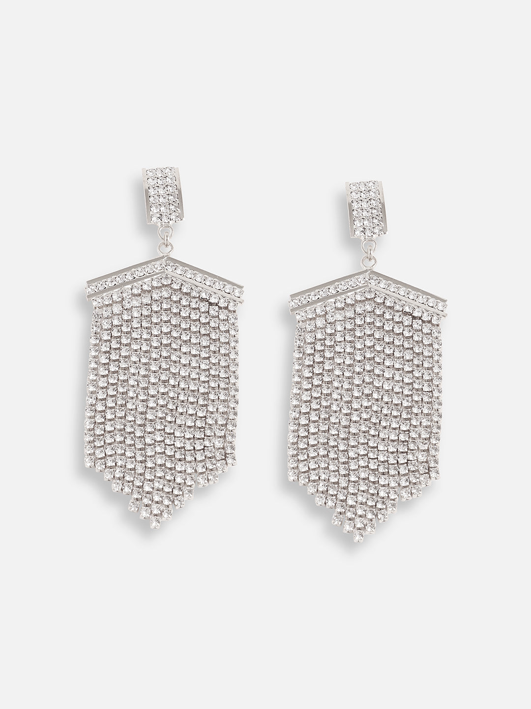 Silver Plated Designer Stone Party Drop Earring For Women