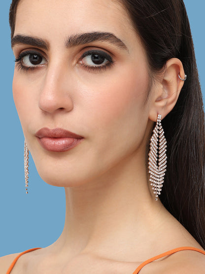 Silver Plated Designer Stone Party Drop Earring For Women