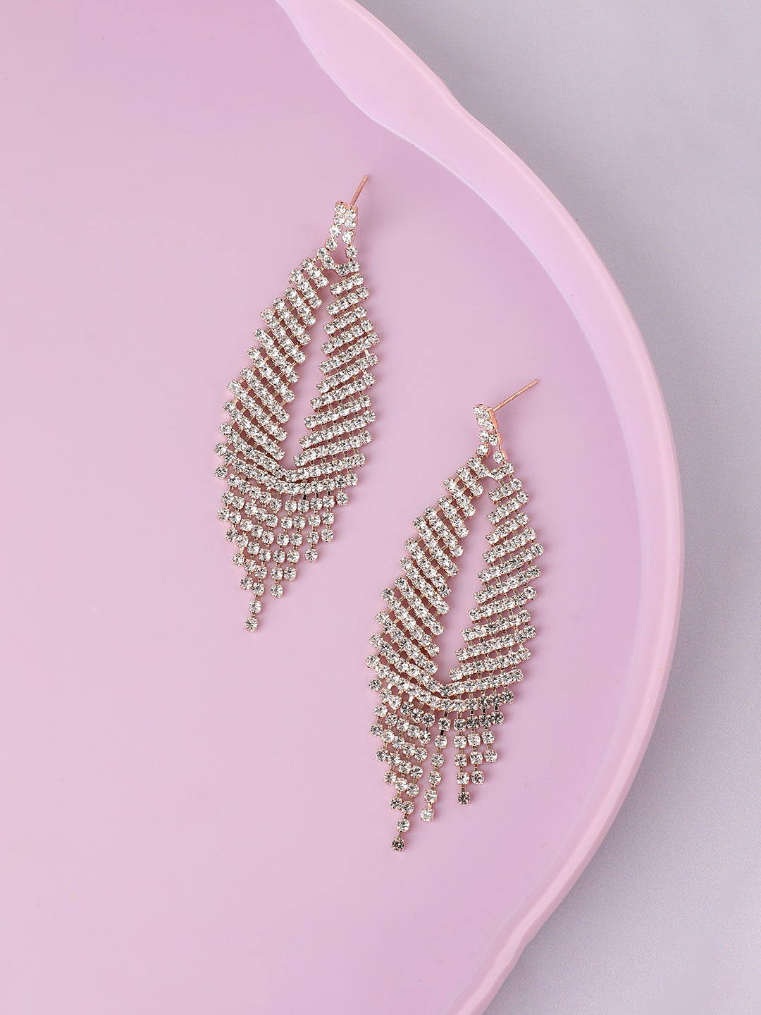 Silver Plated Designer Stone Party Drop Earring For Women
