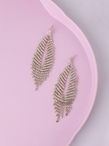 Silver Plated Designer Stone Party Drop Earring For Women