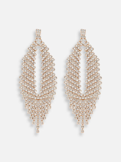 Silver Plated Designer Stone Party Drop Earring For Women