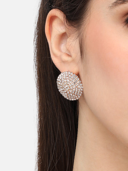 Silver Plated Designer Stone Party Stud For Women