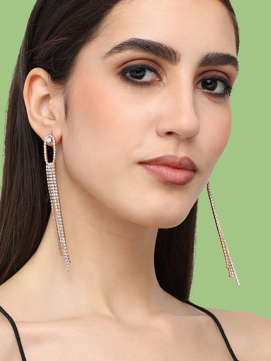 Silver Plated Designer Stone Party Drop Earring For Women