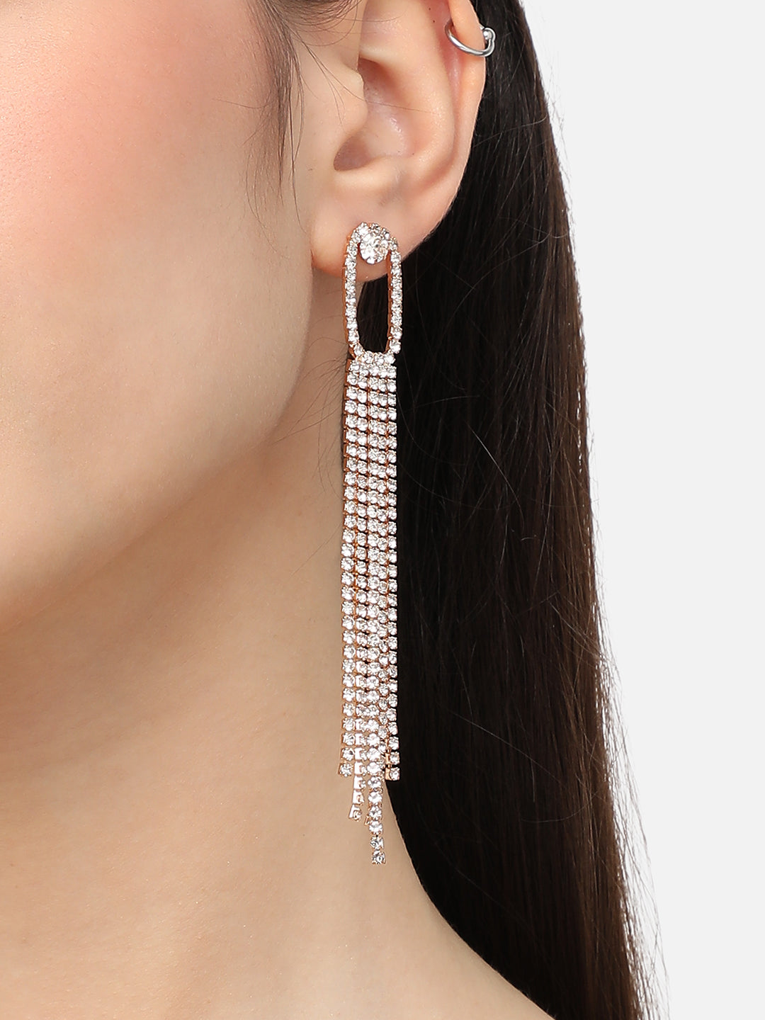 Silver Plated Designer Stone Party Drop Earring For Women