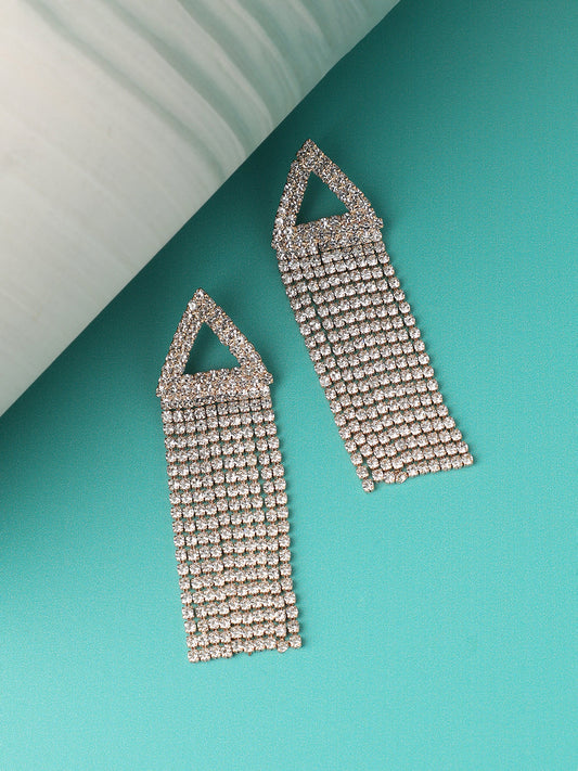 Gold Plated Designer Stone Party Drop Earring For Women