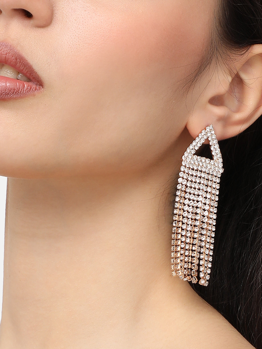 Gold Plated Designer Stone Party Drop Earring For Women