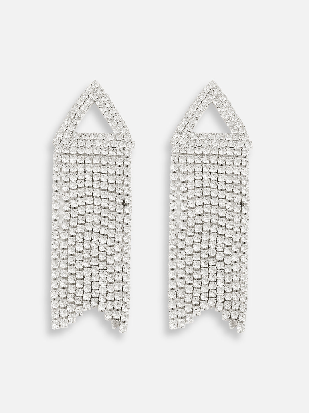 Silver Plated Designer Stone Party Drop Earring For Women