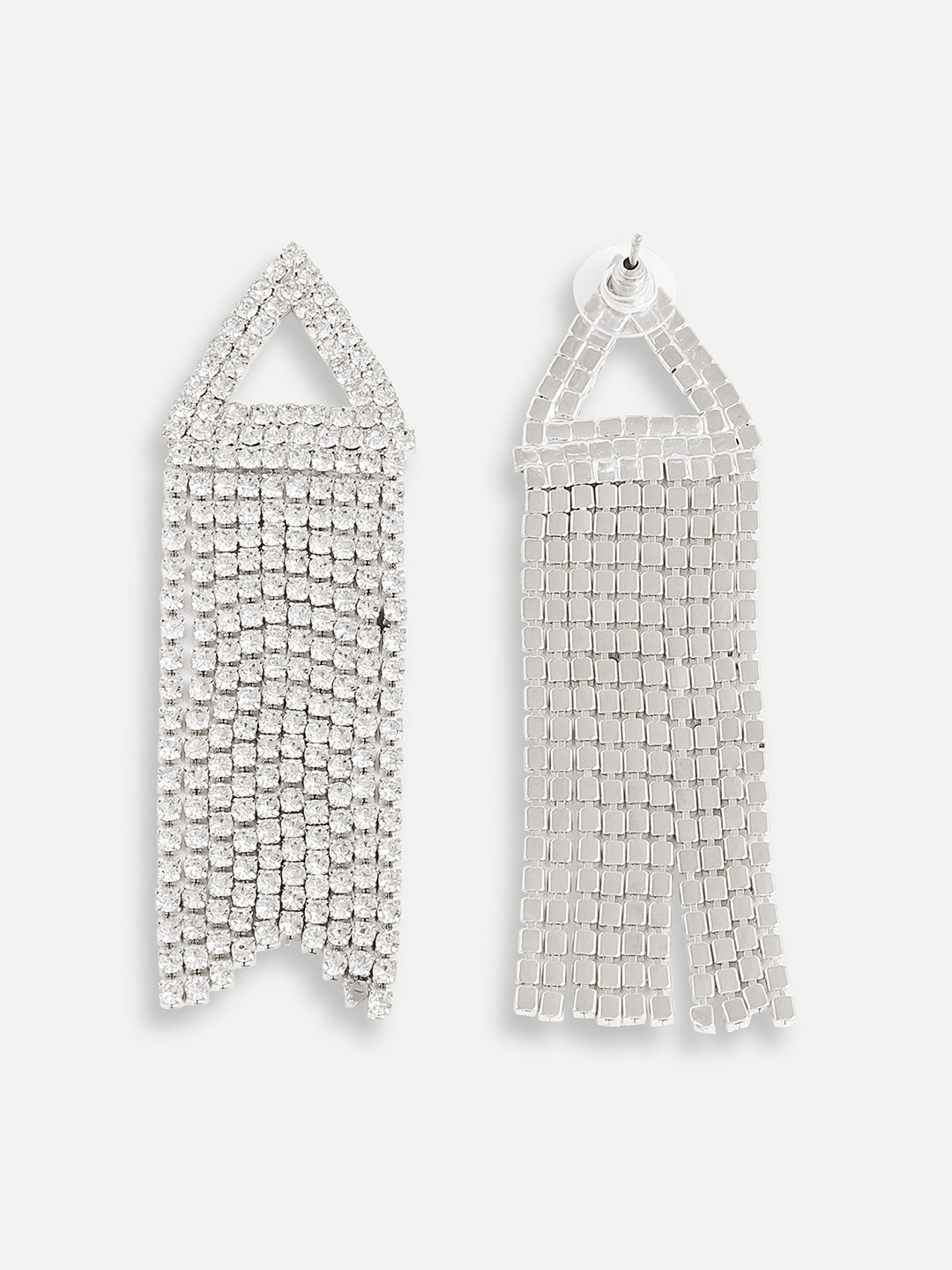 Silver Plated Designer Stone Party Drop Earring For Women