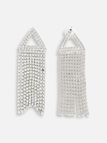 Silver Plated Designer Stone Party Drop Earring For Women
