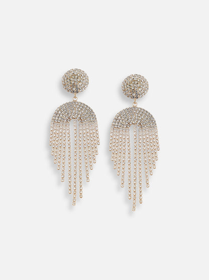 Silver Plated Designer Stone Party Drop Earring For Women