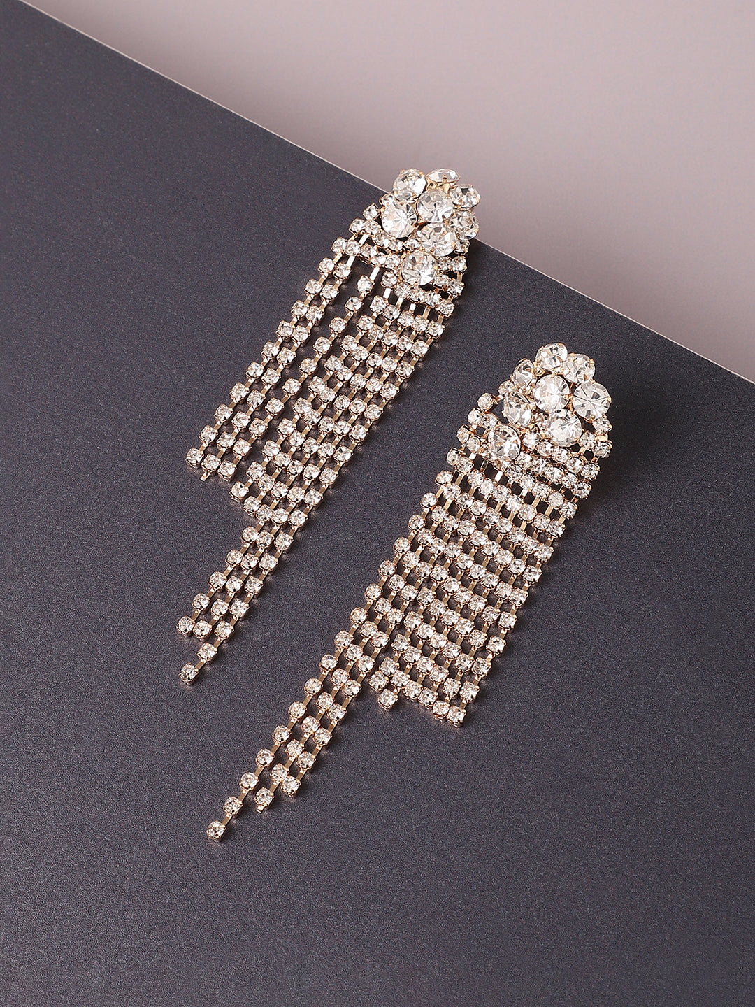 Silver Plated Designer Stone Party Drop Earring For Women