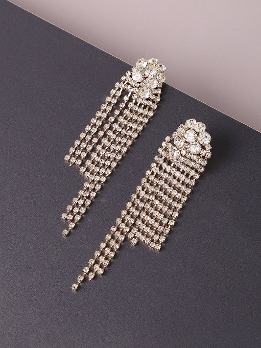 Silver Plated Designer Stone Party Drop Earring For Women