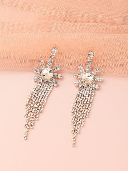 Silver Plated Designer Stone Party Drop Earring For Women