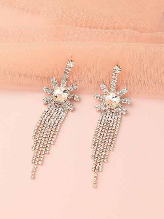 Silver Plated Designer Stone Party Drop Earring For Women