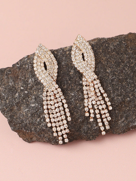Silver Plated Designer Stone Party Drop Earring For Women
