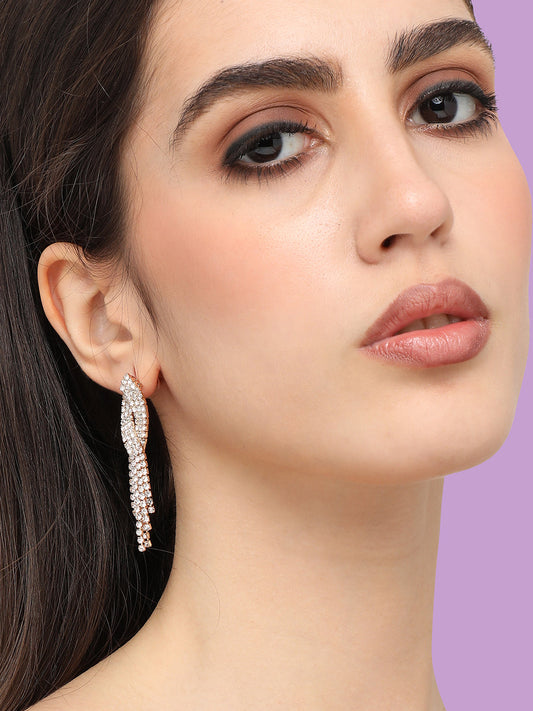 Silver Plated Designer Stone Party Drop Earring For Women