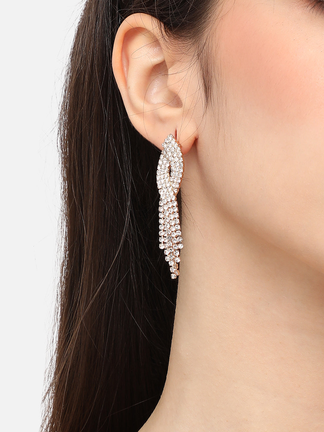 Silver Plated Designer Stone Party Drop Earring For Women