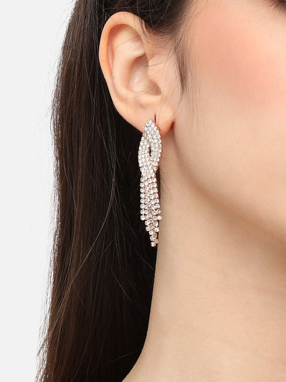 Silver Plated Designer Stone Party Drop Earring For Women