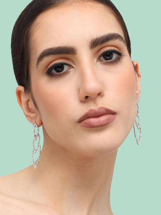 Silver Plated Designer Stone Party Drop Earring For Women