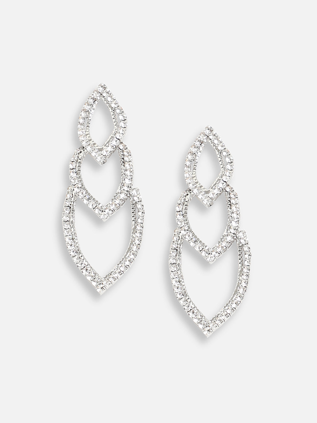 Silver Plated Designer Stone Party Drop Earring For Women