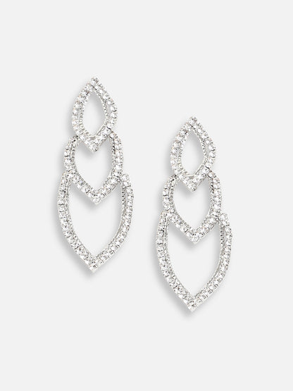 Silver Plated Designer Stone Party Drop Earring For Women