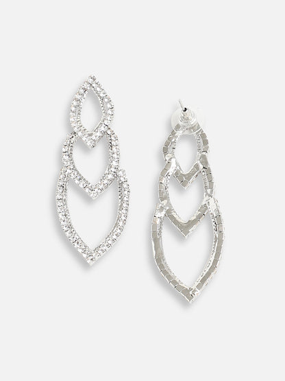 Silver Plated Designer Stone Party Drop Earring For Women