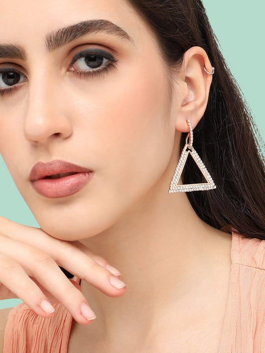 Silver Plated Designer Stone Party Drop Earring For Women